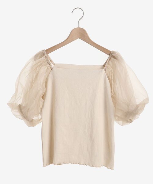 MAJESTIC LEGON（マジェスティックレゴン）の「シアースリーブトップス（Tシャツ/カットソー・レディース・ブラック/アイボリー/ピンクベージュ・MEDIUM）」の16枚目の写真