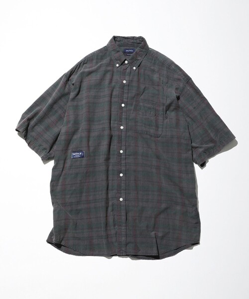 NAUTICA（ノーティカ）の「NAUTICA/ノーティカ Sulfer Dyed Madras S/S Shirt “TOO BIG”（シャツ/ブラウス・メンズ・ネイビー/チャコールグレー/グリーン・X-LARGE/XX-LARGE）」の2枚目の写真