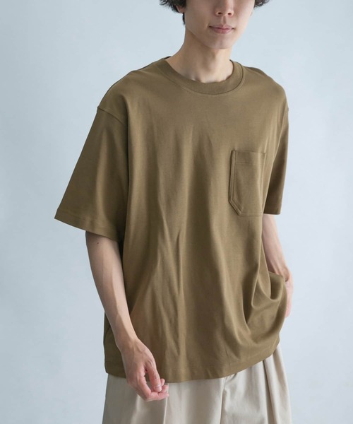 FORK&SPOON(フォークアンドスプーン)の「FORK&SPOON シルキータッチポケットTシャツ(Tシャツ/カットソー・メンズ・ブラック/ブラウン/ミント・4/5)」の1枚目の写真