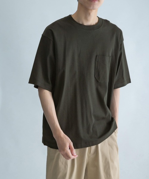 FORK&SPOON(フォークアンドスプーン)の「FORK&SPOON シルキータッチポケットTシャツ(Tシャツ/カットソー・メンズ・ブラック/ブラウン/ミント・4/5)」の2枚目の写真