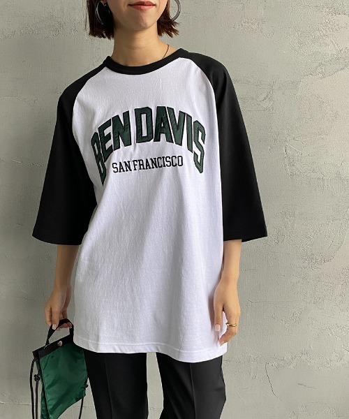 BEN DAVIS（ベンデイビス）の「【WEB限定】[BEN DAVIS/ベンデイビス] カレッジロゴ ラグランスリーブTシャツ（Tシャツ/カットソー・レディース・ホワイト/グレー・M/L/XL）」の20枚目の写真
