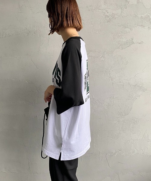 BEN DAVIS（ベンデイビス）の「【WEB限定】[BEN DAVIS/ベンデイビス] カレッジロゴ ラグランスリーブTシャツ（Tシャツ/カットソー・レディース・ホワイト/グレー・M/L/XL）」の21枚目の写真