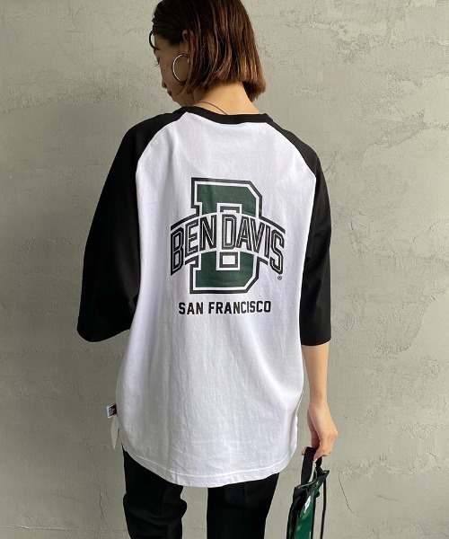 BEN DAVIS（ベンデイビス）の「【WEB限定】[BEN DAVIS/ベンデイビス] カレッジロゴ ラグランスリーブTシャツ（Tシャツ/カットソー・レディース・ホワイト/グレー・M/L/XL）」の22枚目の写真