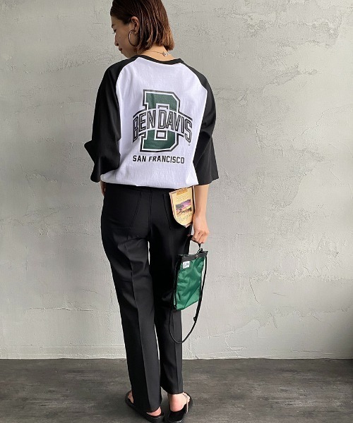 BEN DAVIS（ベンデイビス）の「【WEB限定】[BEN DAVIS/ベンデイビス] カレッジロゴ ラグランスリーブTシャツ（Tシャツ/カットソー・レディース・ホワイト/グレー・M/L/XL）」の19枚目の写真