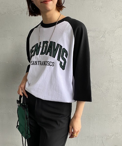 BEN DAVIS（ベンデイビス）の「【WEB限定】[BEN DAVIS/ベンデイビス] カレッジロゴ ラグランスリーブTシャツ（Tシャツ/カットソー・レディース・ホワイト/グレー・M/L/XL）」の16枚目の写真