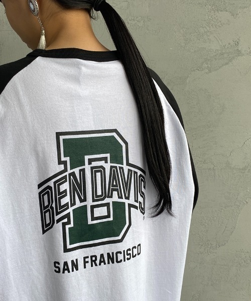 BEN DAVIS（ベンデイビス）の「【WEB限定】[BEN DAVIS/ベンデイビス] カレッジロゴ ラグランスリーブTシャツ（Tシャツ/カットソー・レディース・ホワイト/グレー・M/L/XL）」の15枚目の写真