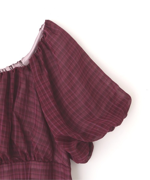 PROPORTION BODY DRESSING(プロポーションボディドレッシング)の「<E>シアーチェックマーメイドワンピース / 1212247700(ワンピース・レディース・ベージュ/ボルドー・SMALL/MEDIUM)」の14枚目の写真