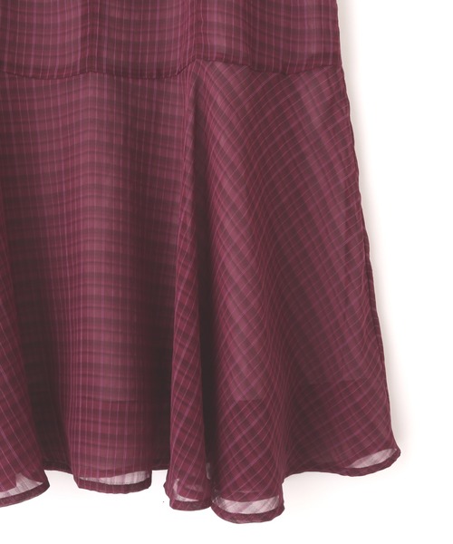 PROPORTION BODY DRESSING(プロポーションボディドレッシング)の「<E>シアーチェックマーメイドワンピース / 1212247700(ワンピース・レディース・ベージュ/ボルドー・SMALL/MEDIUM)」の15枚目の写真