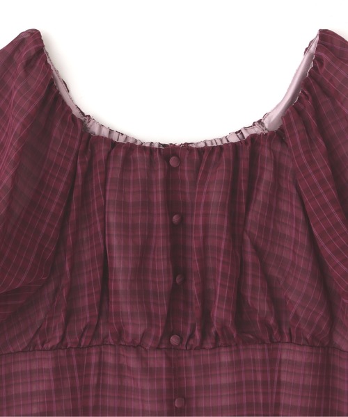 PROPORTION BODY DRESSING(プロポーションボディドレッシング)の「<E>シアーチェックマーメイドワンピース / 1212247700(ワンピース・レディース・ベージュ/ボルドー・SMALL/MEDIUM)」の13枚目の写真