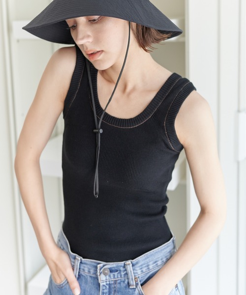 THEATRE PRODUCTS(シアタープロダクツ)の「ニットタンクトップ(タンクトップ・レディース・ブルー/ブラック/ホワイト・FREE)」の3枚目の写真