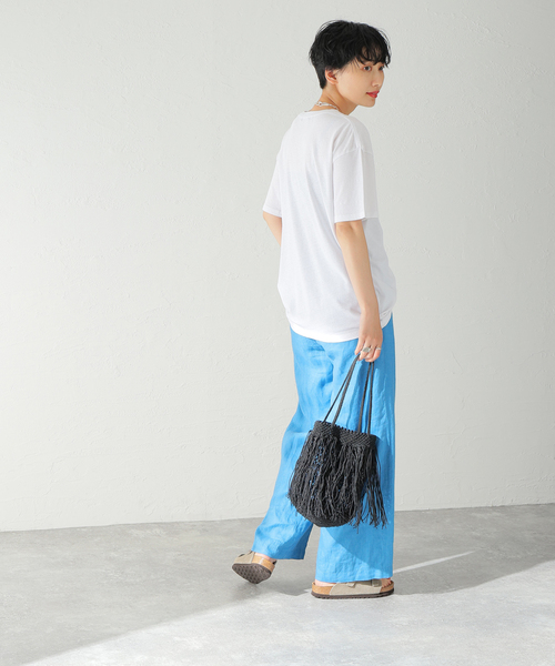 JOURNAL STANDARD（ジャーナルスタンダード）の「エンブロイダリーロゴTシャツ（Tシャツ/カットソー・レディース・ホワイト/ネイビー・FREE）」の5枚目の写真