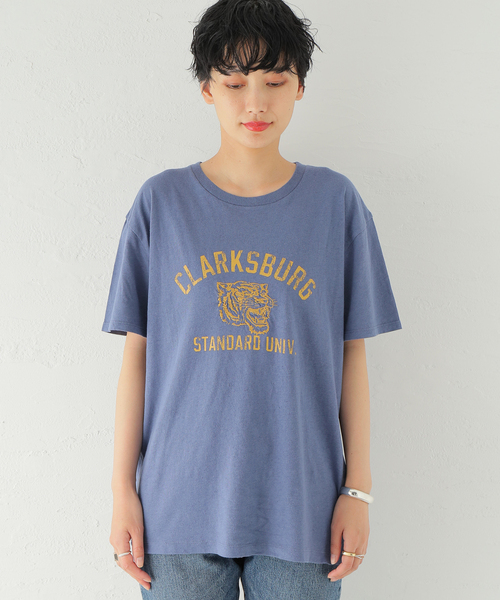 JOURNAL STANDARD（ジャーナルスタンダード）の「エンブロイダリーロゴTシャツ（Tシャツ/カットソー・レディース・ホワイト/ネイビー・FREE）」の10枚目の写真