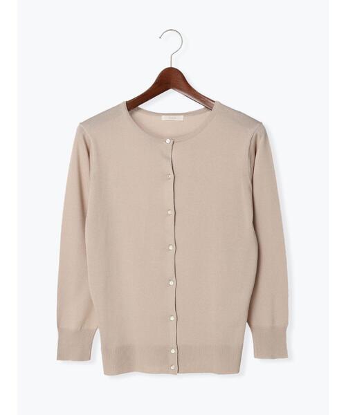 Te chichi（テチチ）の「【UVカット】クルーネックカーディガン（カーディガン/ボレロ・レディース・ブラック/ベージュ/オフホワイト/グリーン/ピンク/ブルー・ﾌﾘ-）」の17枚目の写真