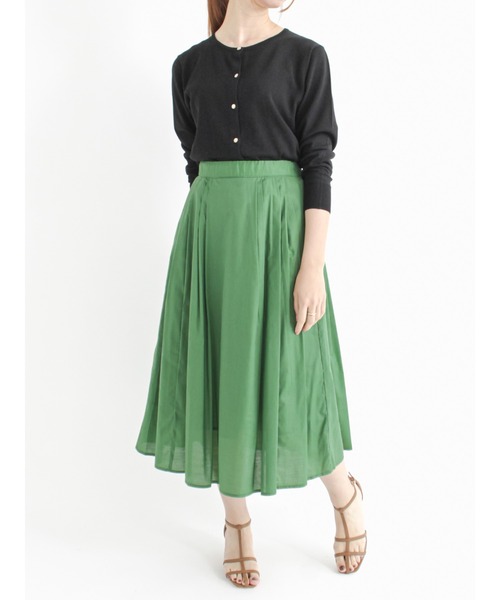 Te chichi（テチチ）の「【UVカット】クルーネックカーディガン（カーディガン/ボレロ・レディース・ブラック/ベージュ/オフホワイト/グリーン/ピンク/ブルー・ﾌﾘ-）」の9枚目の写真