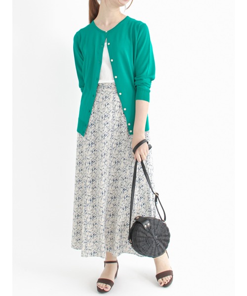 Te chichi（テチチ）の「【UVカット】クルーネックカーディガン（カーディガン/ボレロ・レディース・ブラック/ベージュ/オフホワイト/グリーン/ピンク/ブルー・ﾌﾘ-）」の12枚目の写真