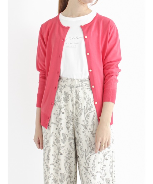 Te chichi（テチチ）の「【UVカット】クルーネックカーディガン（カーディガン/ボレロ・レディース・ブラック/ベージュ/オフホワイト/グリーン/ピンク/ブルー・ﾌﾘ-）」の13枚目の写真