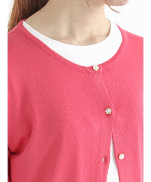 Te chichi（テチチ）の「【UVカット】クルーネックカーディガン（カーディガン/ボレロ・レディース・ブラック/ベージュ/オフホワイト/グリーン/ピンク/ブルー・ﾌﾘ-）」の15枚目の写真