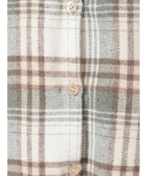 RESEXXY（リゼクシー）の「ラージチェックシャツワンピース（ワンピース・レディース・ベージュ/ブラウン/グリーン・FREE）」の5枚目の写真