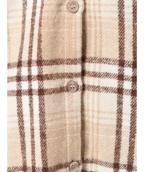 RESEXXY（リゼクシー）の「ラージチェックシャツワンピース（ワンピース・レディース・ベージュ/ブラウン/グリーン・FREE）」の13枚目の写真