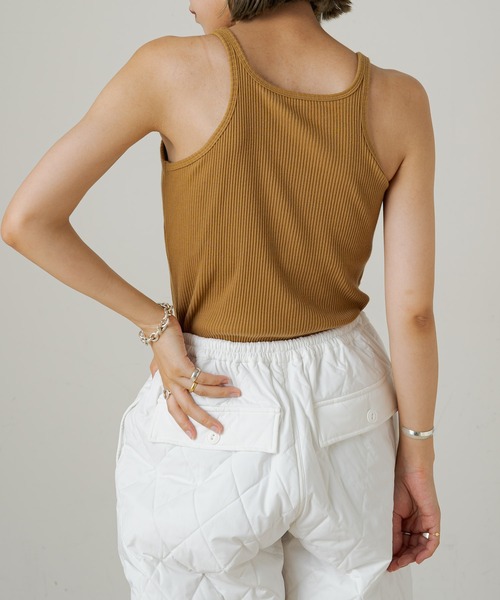 Omekashi（オメカシ）の「【earthy_】オーガニックコットンリブレイヤードロンT（Tシャツ/カットソー・レディース・ブラック/ブルー/アイボリー/キャメル・FREE）」の9枚目の写真