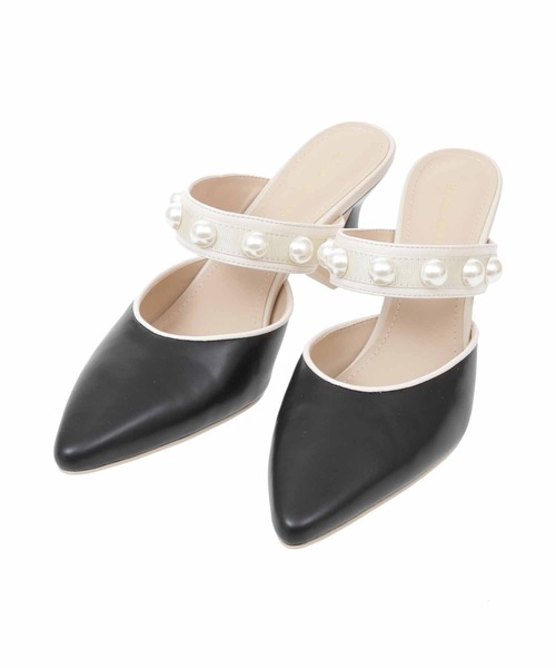 31 Sons de mode(トランテアン ソン ドゥ モード)の「パールミュールサンダル(サンダル・レディース・ブラック/クリーム/ピンク・L/S/M)」の5枚目の写真