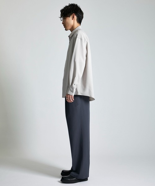 city（シティ）の「ADAPT LONG SLEEVE SHIRTS/アダプトウールオーバーサイズシャツ（シャツ/ブラウス・メンズ・ダークグレー/ライトグレー/ブラック・1/2/3）」の8枚目の写真