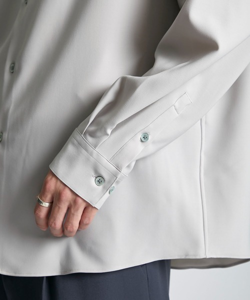 city（シティ）の「ADAPT LONG SLEEVE SHIRTS/アダプトウールオーバーサイズシャツ（シャツ/ブラウス・メンズ・ダークグレー/ライトグレー/ブラック・1/2/3）」の15枚目の写真