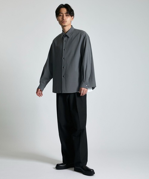city（シティ）の「ADAPT LONG SLEEVE SHIRTS/アダプトウールオーバーサイズシャツ（シャツ/ブラウス・メンズ・ダークグレー/ライトグレー/ブラック・1/2/3）」の20枚目の写真