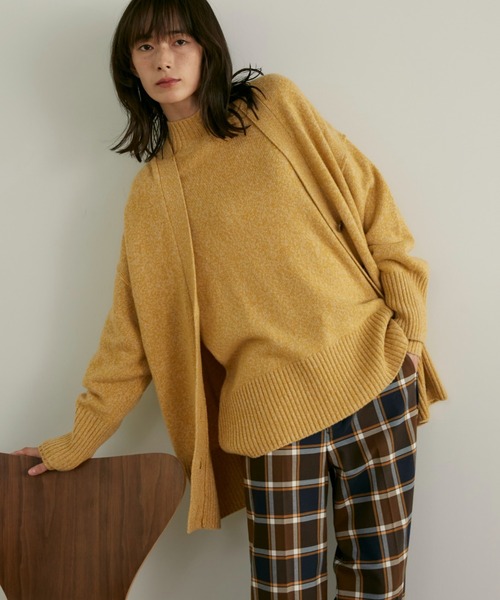 INED（イネド）の「ニュアンス杢カラーカーディガン 軽めの羽織り やわらかい肌触り 程よい厚み（カーディガン/ボレロ・レディース・イエロー/ブラウン/グレー・9号）」の9枚目の写真