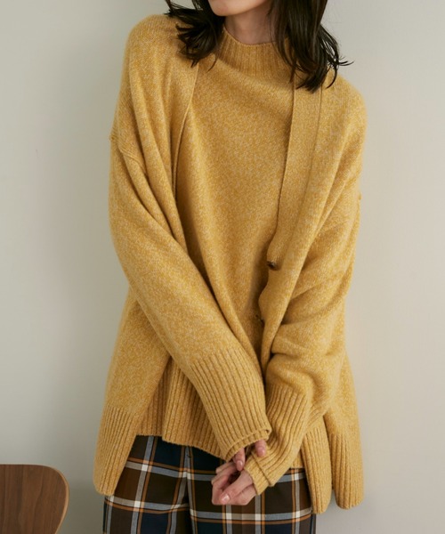 INED（イネド）の「ニュアンス杢カラーカーディガン 軽めの羽織り やわらかい肌触り 程よい厚み（カーディガン/ボレロ・レディース・イエロー/ブラウン/グレー・9号）」の11枚目の写真