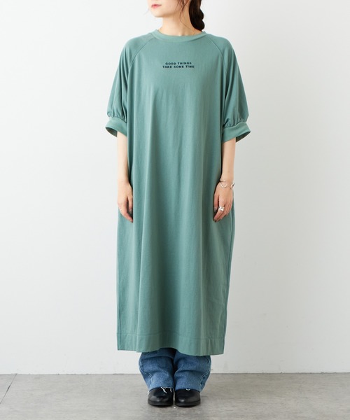 PUAL CE CIN（ピュアルセシン）の「ロゴ刺繍×プリント2WAYワンピース（ワンピース・レディース・チャコールグレー/ベージュ/グリーン・FREE）」の21枚目の写真