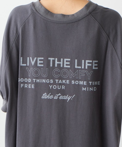 PUAL CE CIN（ピュアルセシン）の「ロゴ刺繍×プリント2WAYワンピース（ワンピース・レディース・チャコールグレー/ベージュ/グリーン・FREE）」の9枚目の写真