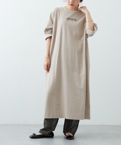 PUAL CE CIN（ピュアルセシン）の「ロゴ刺繍×プリント2WAYワンピース（ワンピース・レディース・チャコールグレー/ベージュ/グリーン・FREE）」の17枚目の写真