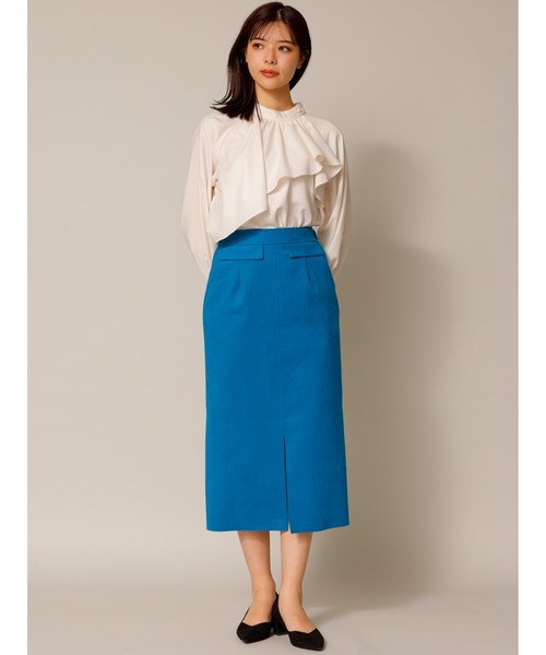 TONAL（トーナル）の「フロントドレープデザインブラウス（シャツ/ブラウス・レディース・ブラック/オフホワイト/ブルー・38）」の7枚目の写真