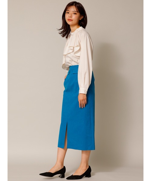 TONAL（トーナル）の「フロントドレープデザインブラウス（シャツ/ブラウス・レディース・ブラック/オフホワイト/ブルー・38）」の8枚目の写真