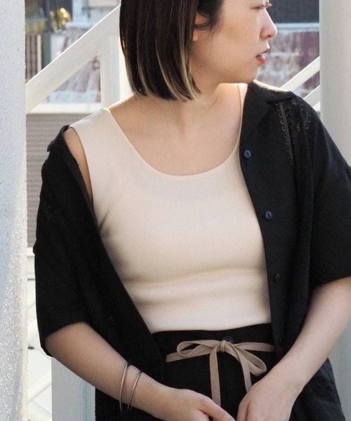 cepo(セポ)の「ソウバリニットタンクトップ 2(タンクトップ・レディース・ブラック/オフホワイト/グリーン/オレンジ・M)」の2枚目の写真