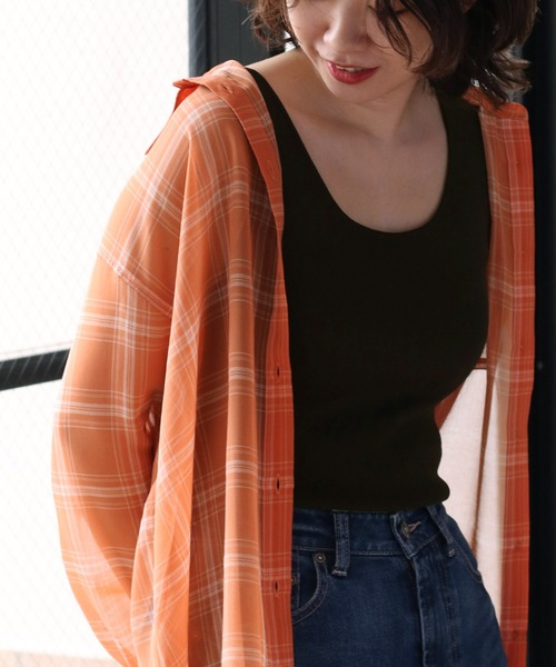 cepo(セポ)の「ソウバリニットタンクトップ 2(タンクトップ・レディース・ブラック/オフホワイト/グリーン/オレンジ・M)」の12枚目の写真