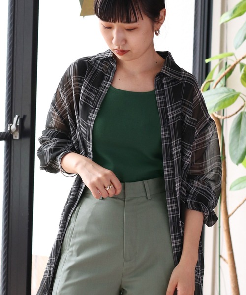 cepo(セポ)の「ソウバリニットタンクトップ 2(タンクトップ・レディース・ブラック/オフホワイト/グリーン/オレンジ・M)」の6枚目の写真