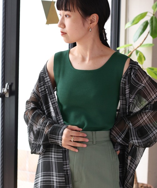 cepo(セポ)の「ソウバリニットタンクトップ 2(タンクトップ・レディース・ブラック/オフホワイト/グリーン/オレンジ・M)」の7枚目の写真