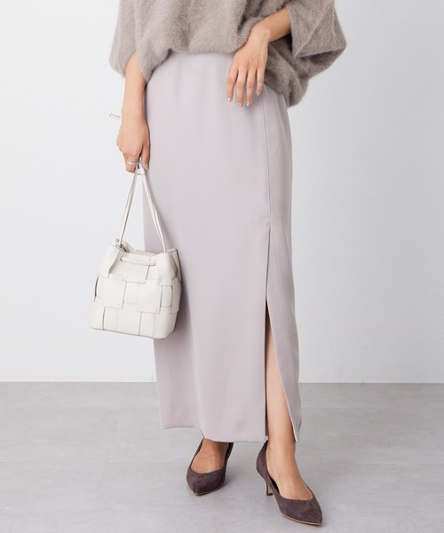 OUVRAGE CLASSE（ウヴラージュクラス）の「フロントスリットタイトスカート（スカート・レディース・ブラック/グレイッシュベージュ・FREE）」の14枚目の写真