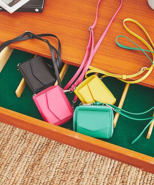 coen（コーエン）の「ウォレットショルダーバッグ（財布・レディース・ブラック/ピンク/イエロー/ケリー・FREE）」の13枚目の写真