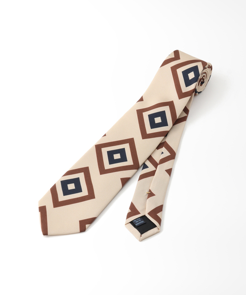 FRANCO BASSI フランコバッシ　プリントタイ　ジオメトリック FRANCO BASSI / フランコ バッシ】ジオメトリックプリントタイ
