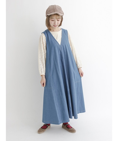 Samansa Mos2(サマンサ モスモス)の「袖レース切替カットソー(Tシャツ/カットソー・レディース・チャコール/キナリ/グリーン/ブラウン・フリ-)」の20枚目の写真