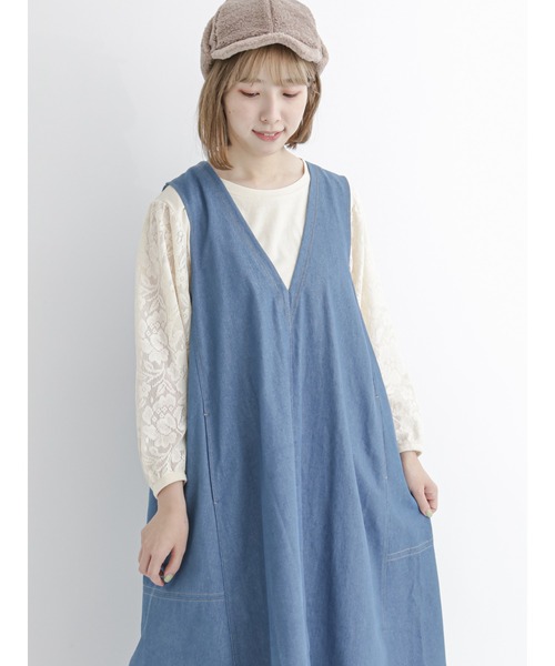 Samansa Mos2(サマンサ モスモス)の「袖レース切替カットソー(Tシャツ/カットソー・レディース・チャコール/キナリ/グリーン/ブラウン・フリ-)」の21枚目の写真