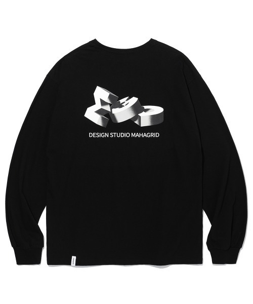 MAHAGRID(マハグリッド)の「『mahagrid/マハグリッド』MGD BLOCK LS TEE/ブランドブロックロゴデザイン 長袖Tシャツ(Tシャツ/カットソー・レディース・ホワイト/ブラック・M/L)」の2枚目の写真
