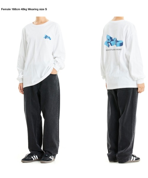 MAHAGRID(マハグリッド)の「『mahagrid/マハグリッド』MGD BLOCK LS TEE/ブランドブロックロゴデザイン 長袖Tシャツ(Tシャツ/カットソー・レディース・ホワイト/ブラック・M/L)」の5枚目の写真