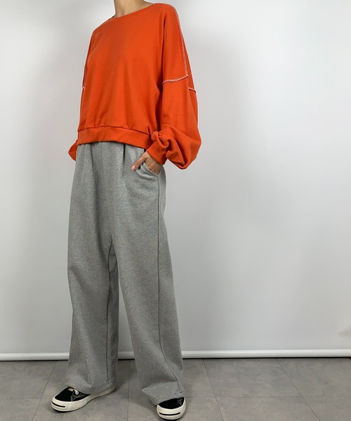 me+em select（ミームセレクト）の「リラックススウェットジョガーパンツ（スウェットパンツ・レディース・オートミール/ネイビー/ブラック/グレー/ブルー/グリーン/レッド/ライトブルー・MEDIUM/SMALL）」の14枚目の写真