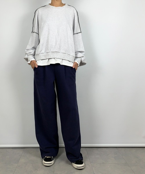 me+em select（ミームセレクト）の「リラックススウェットジョガーパンツ（スウェットパンツ・レディース・オートミール/ネイビー/ブラック/グレー/ブルー/グリーン/レッド/ライトブルー・MEDIUM/SMALL）」の22枚目の写真