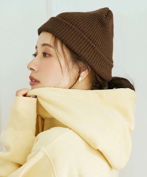 coca(coca)(コカ)の「軽量ニット帽(ニットキャップ/ビーニー・レディース・ブラック/ブラウン・ONE SIZE)」の1枚目の写真