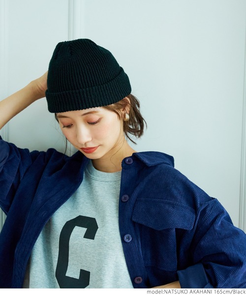 coca(coca)(コカ)の「軽量ニット帽(ニットキャップ/ビーニー・レディース・ブラック/ブラウン・ONE SIZE)」の4枚目の写真